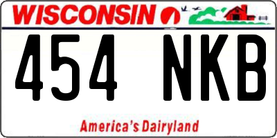 WI license plate 454NKB