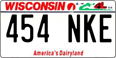 WI license plate 454NKE