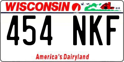 WI license plate 454NKF