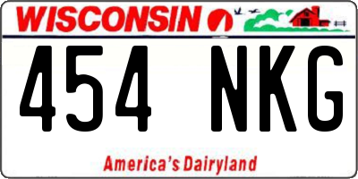 WI license plate 454NKG