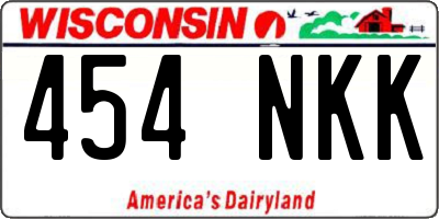 WI license plate 454NKK