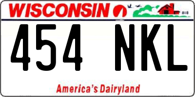 WI license plate 454NKL