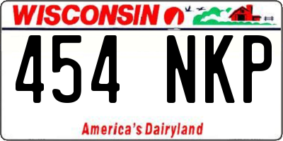 WI license plate 454NKP