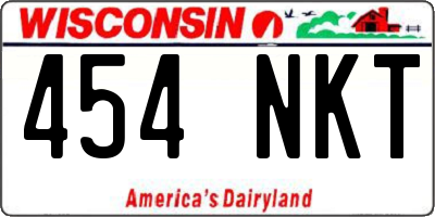 WI license plate 454NKT