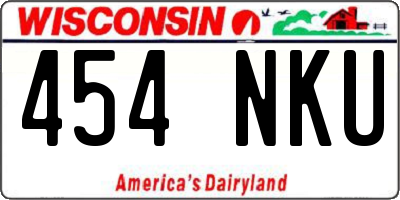 WI license plate 454NKU