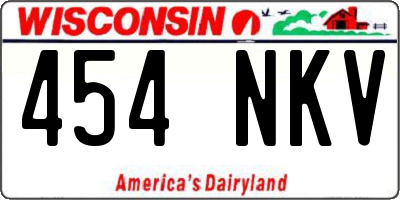 WI license plate 454NKV