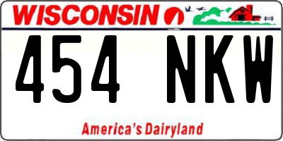 WI license plate 454NKW