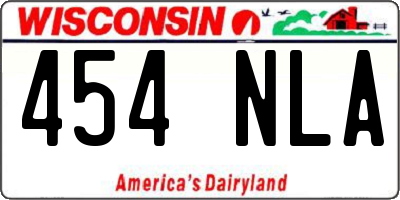 WI license plate 454NLA