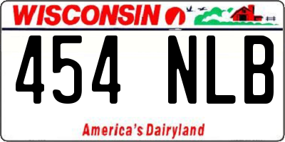 WI license plate 454NLB