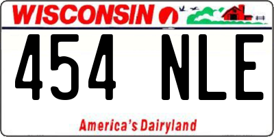 WI license plate 454NLE