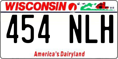 WI license plate 454NLH