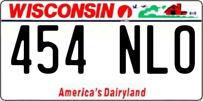WI license plate 454NLO