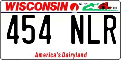WI license plate 454NLR