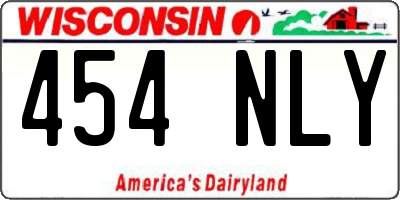WI license plate 454NLY