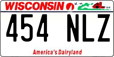 WI license plate 454NLZ