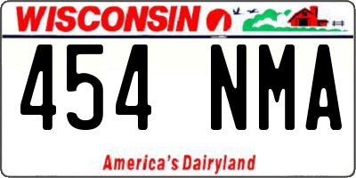 WI license plate 454NMA