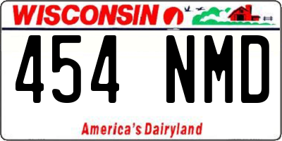 WI license plate 454NMD