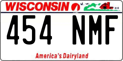 WI license plate 454NMF