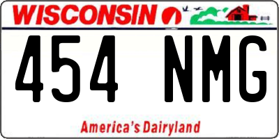 WI license plate 454NMG