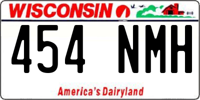WI license plate 454NMH