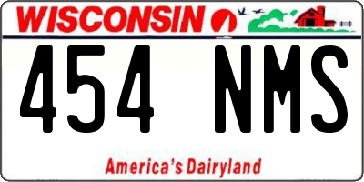 WI license plate 454NMS