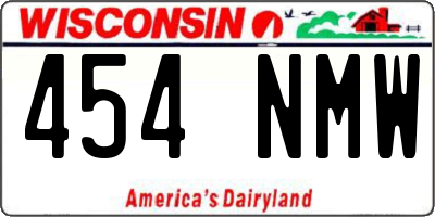 WI license plate 454NMW