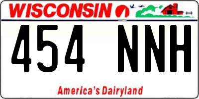 WI license plate 454NNH