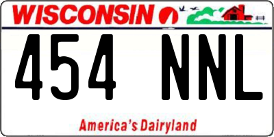 WI license plate 454NNL