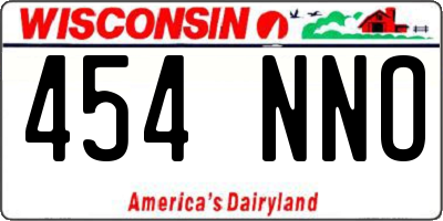 WI license plate 454NNO