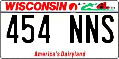WI license plate 454NNS