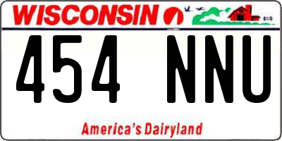 WI license plate 454NNU