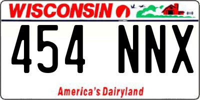 WI license plate 454NNX