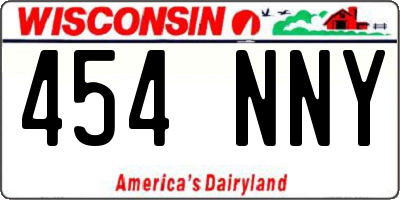 WI license plate 454NNY
