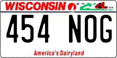 WI license plate 454NOG