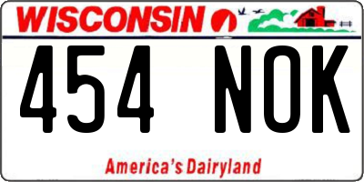 WI license plate 454NOK