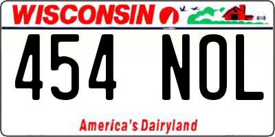 WI license plate 454NOL
