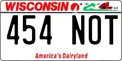 WI license plate 454NOT