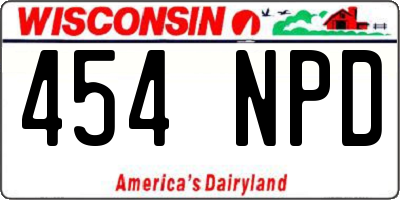 WI license plate 454NPD