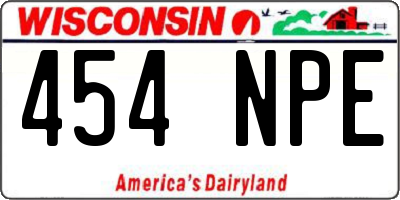 WI license plate 454NPE