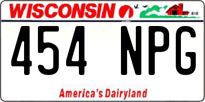 WI license plate 454NPG
