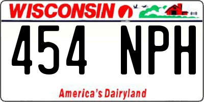 WI license plate 454NPH