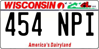 WI license plate 454NPI