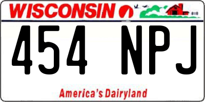 WI license plate 454NPJ