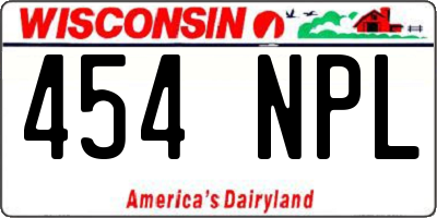 WI license plate 454NPL