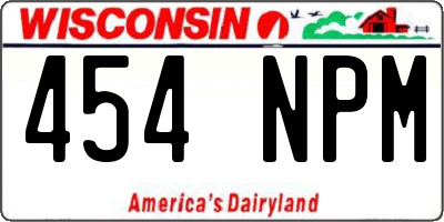 WI license plate 454NPM