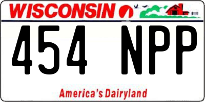 WI license plate 454NPP