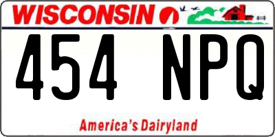 WI license plate 454NPQ