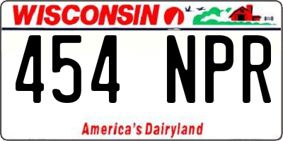 WI license plate 454NPR