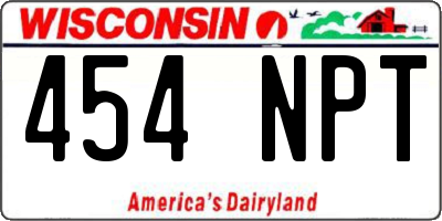 WI license plate 454NPT