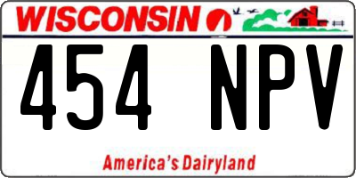 WI license plate 454NPV